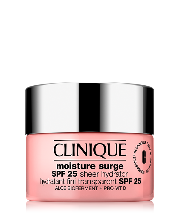 Hydratační gelový krém Moisture Surge™ SPF 25 Sheer Hydrator, Krém s texturou jako obláček poskytuje dokonalou hydrataci díky technologii Moisture Surge™ a zároveň ochranu před slunečním zářením – dokonce i pro tmavší tóny pleti.