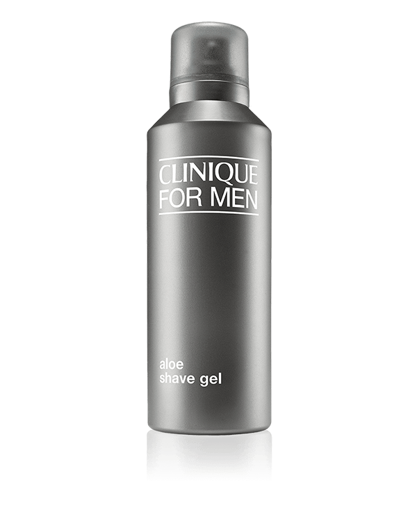 Gel na holení Clinique For Men™ Aloe Shave Gel, Gel s aloe zjemňuje tvář a vousy a zajišťuje hladké a důkladné oholení.